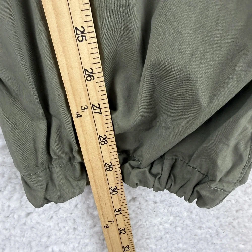 Uniqlo Cargo Pants Mens XL Y2K Green Relaxed Fit Canvas Elastic Parachute Baggy